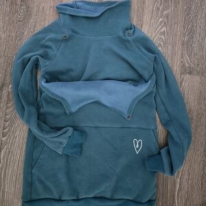 Latched Mama Snap Nursing Hoodie, Teal, Size Small
